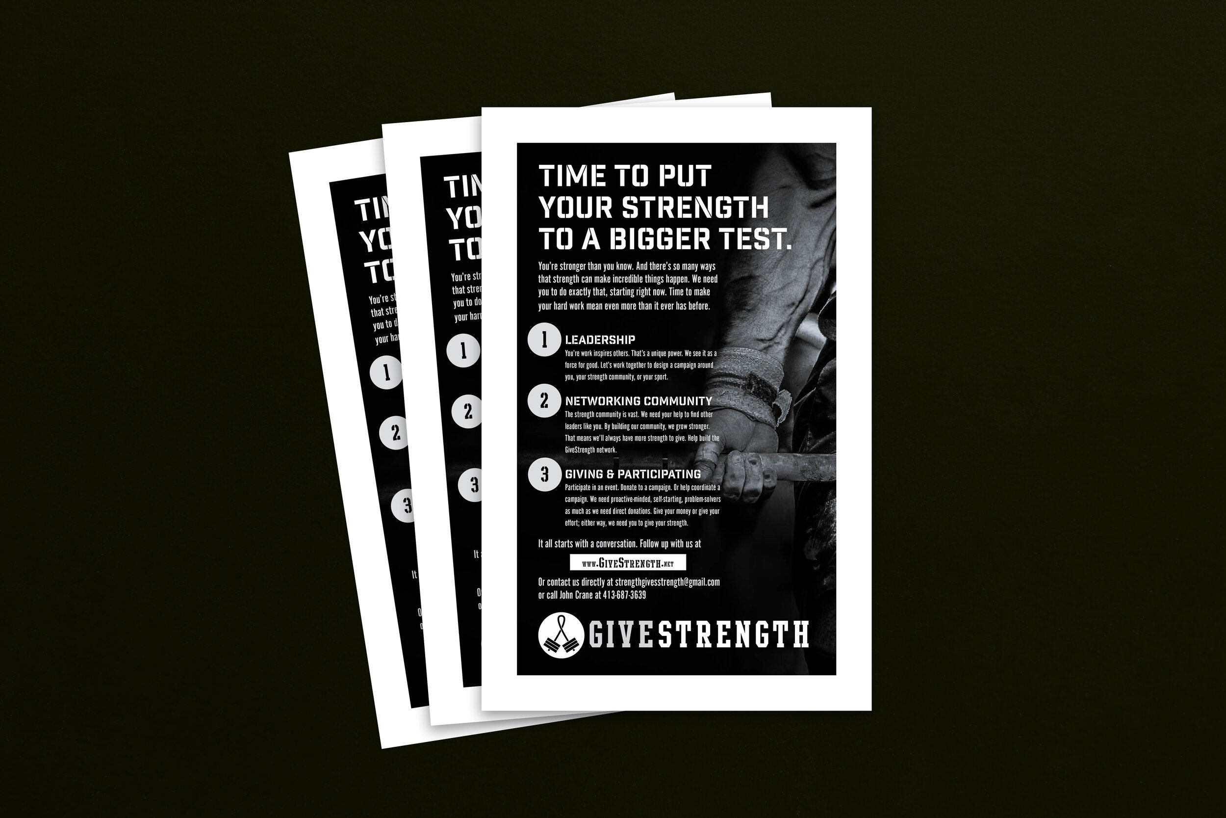 GiveStrength Event-Day Call-To-Action Flyers