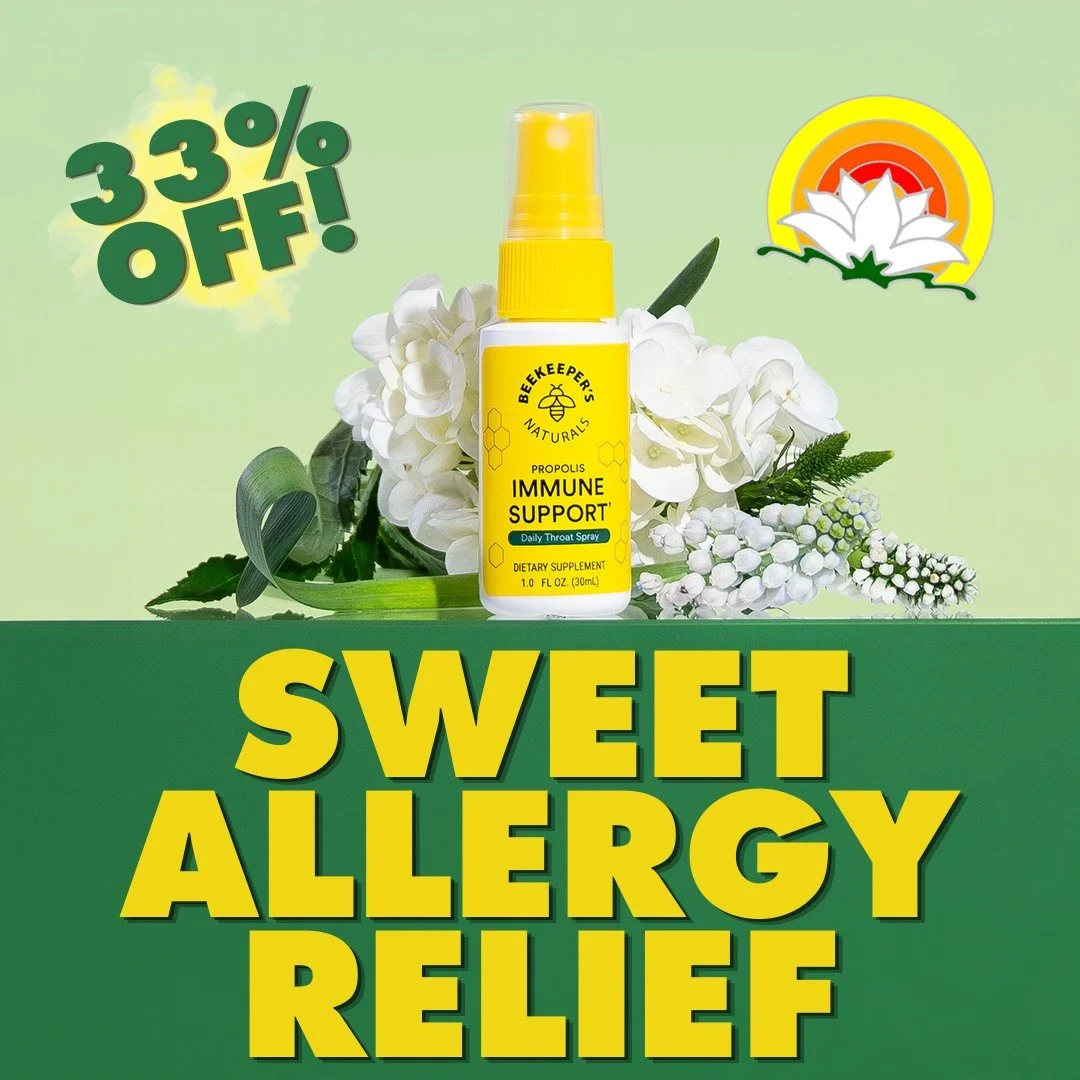 Allergy season got your throat feeling scratchy? 🌿🐝

@beekeepers_naturals Propolis Throat Spray soothes irritation and supports your immune system naturally. Made with honey and propolis, it&rsquo;s your go-to for relief from pollen and post-nasal 