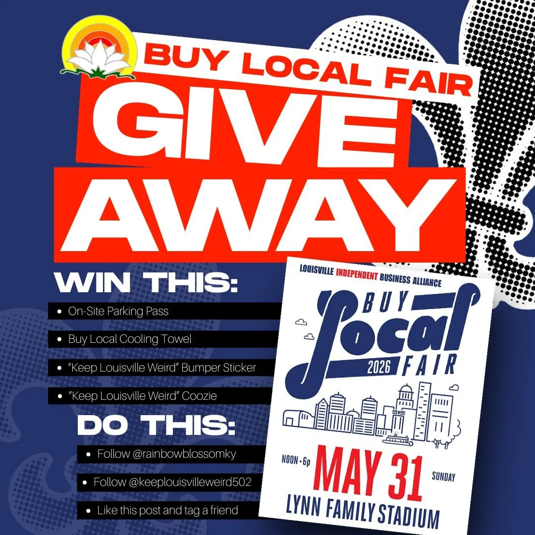 Buy Local Fair giveaway!

The Buy Local Fair is coming up, and to celebrate we're giving away a Buy Local Fair Prize Package! A free parking pass, a Buy Local cooling towel, a Keep Louisville Weird bumper sticker and a Keep Louisville Weird coozie co