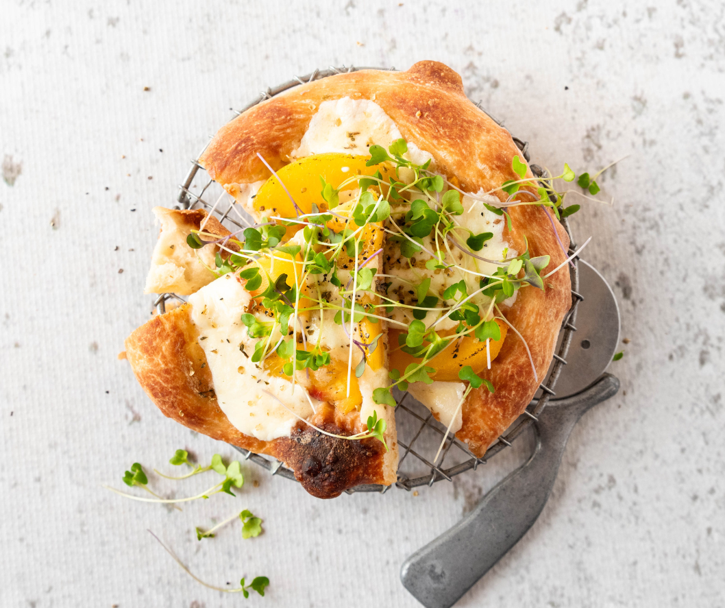 Peach &amp; Fresh Mozzarella Flatbread
