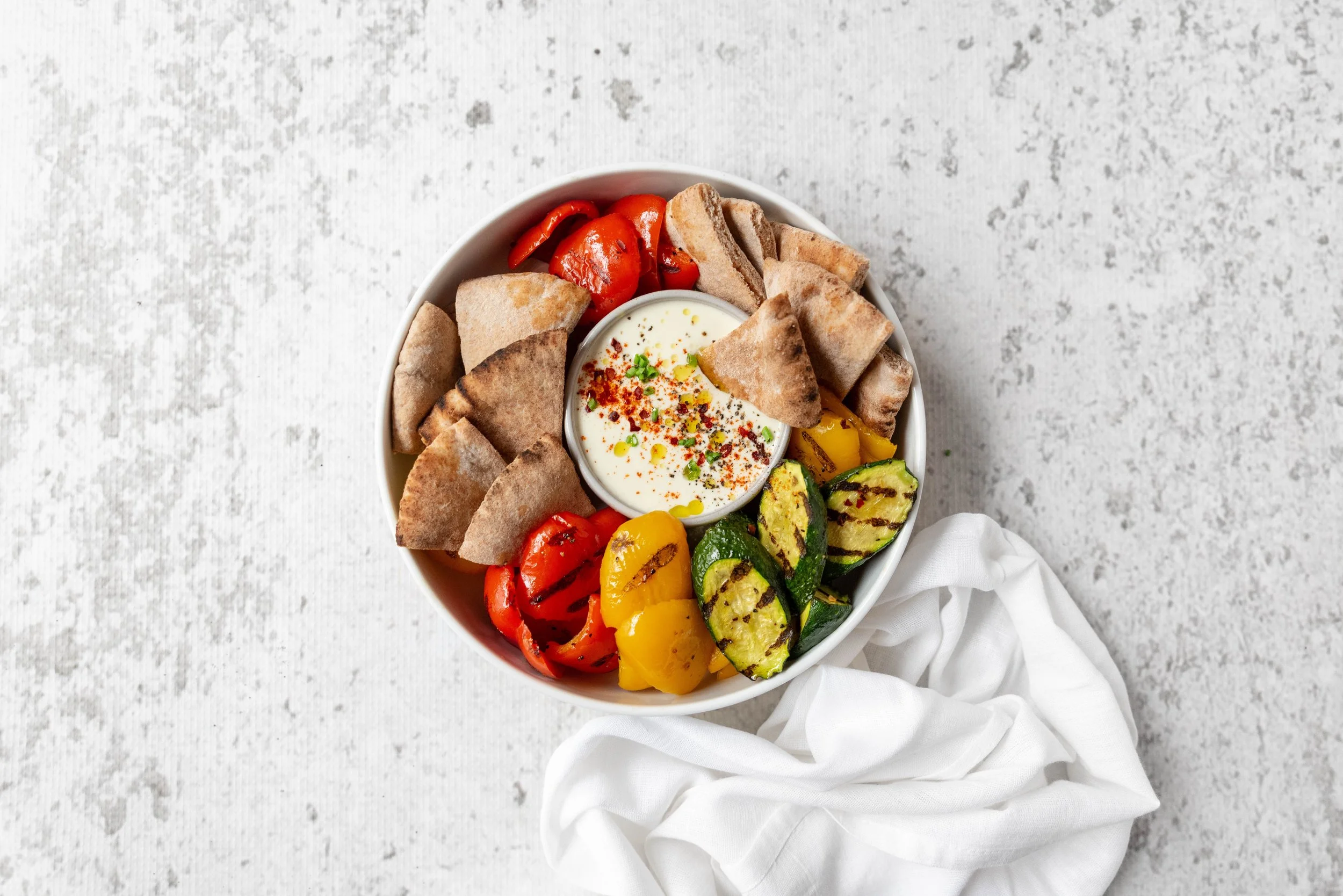 Whipped Feta Dip w/ Grilled Vegetables