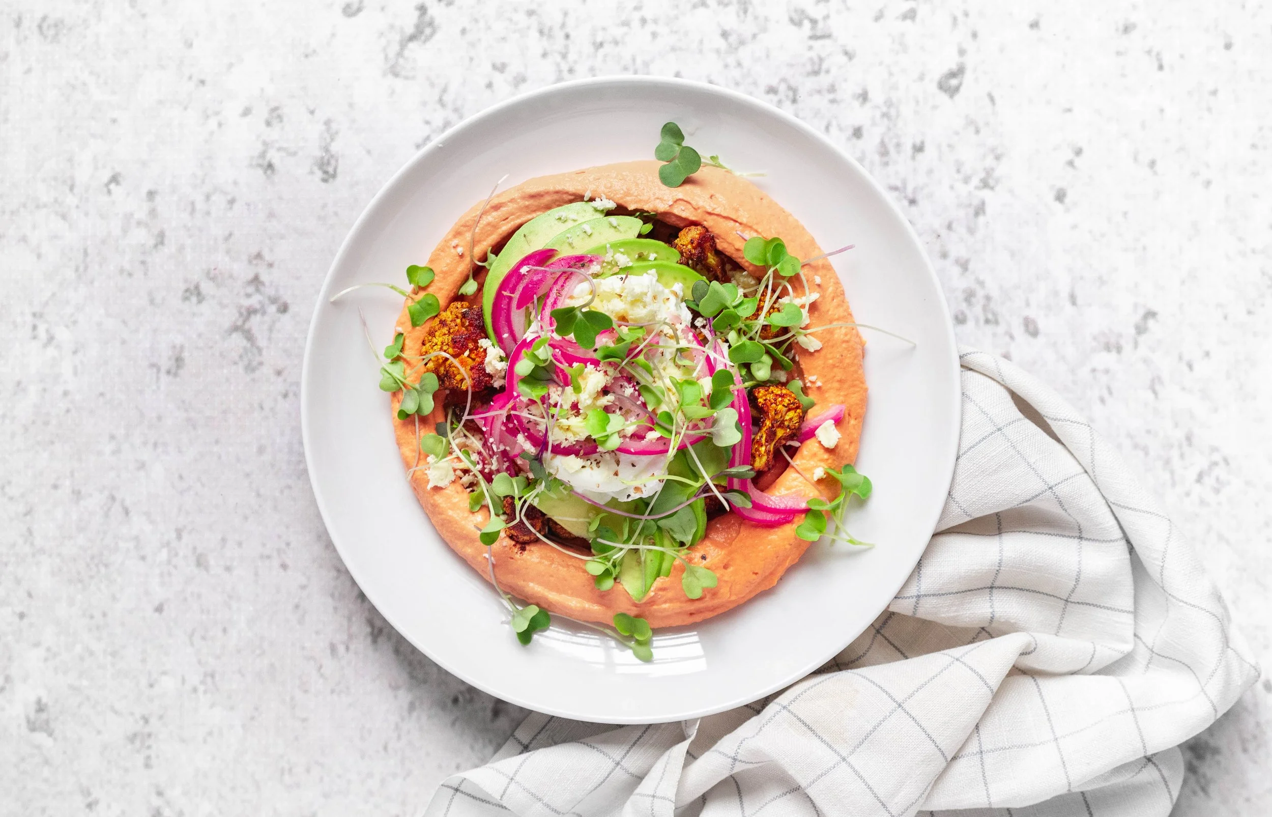 Roasted Cauliflower Hummus Bowl