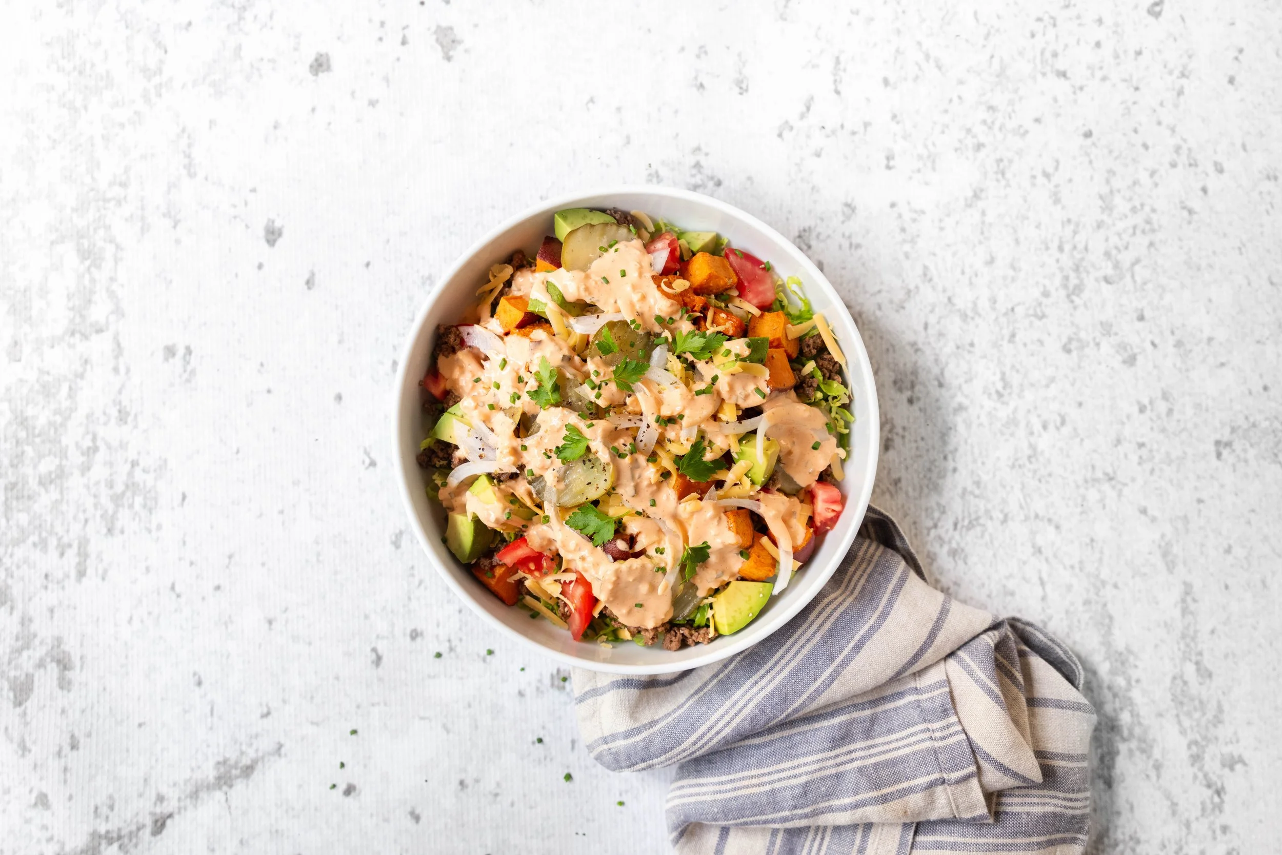‍  ‍Sweet Potato Burger Bowl