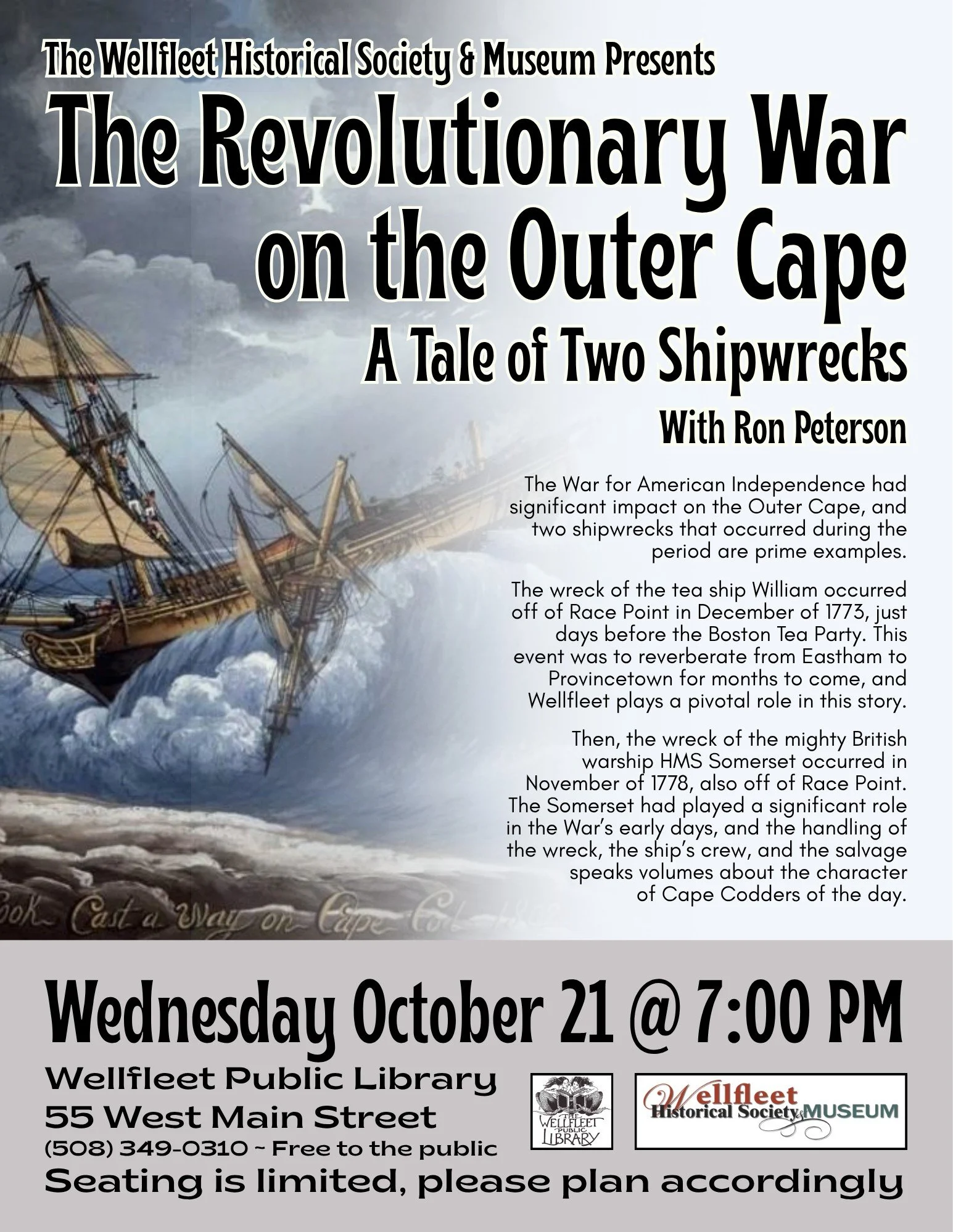 Speaker Series: "The Revolutionary War on Cape Cod - A Tale of Two Shipwrecks"