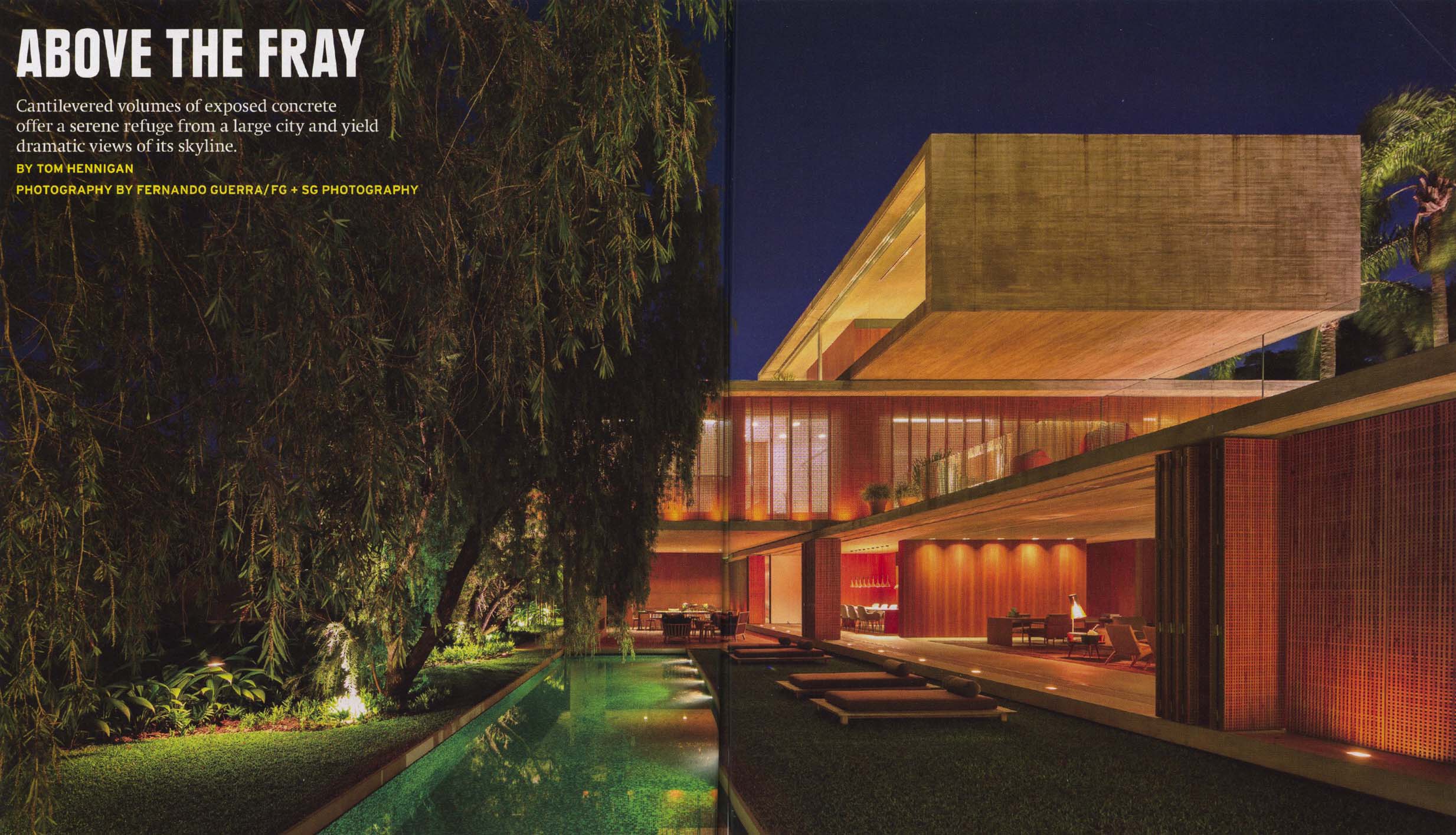 Architectural Record, April 2014, pages 82-83, "Casa P" house by Studio MK27. Completed July 2012. Cost: withheld.