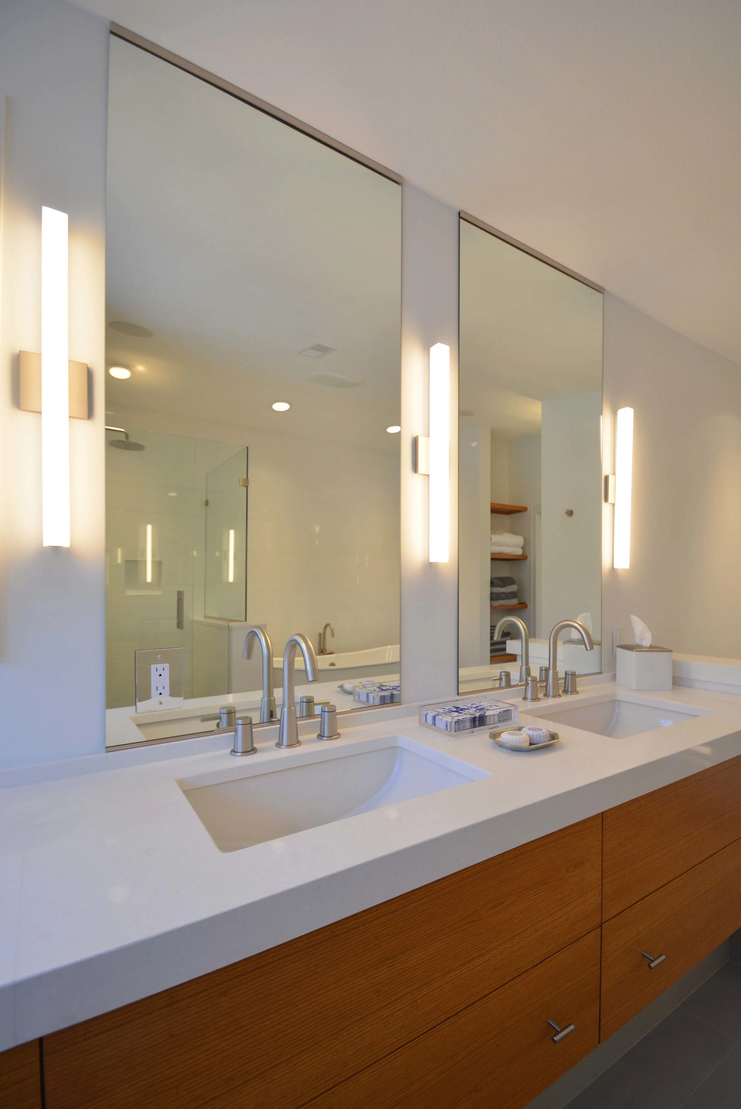  Owner's suite bath vanity.  Cabinets by Timber Creek Wood Works. 