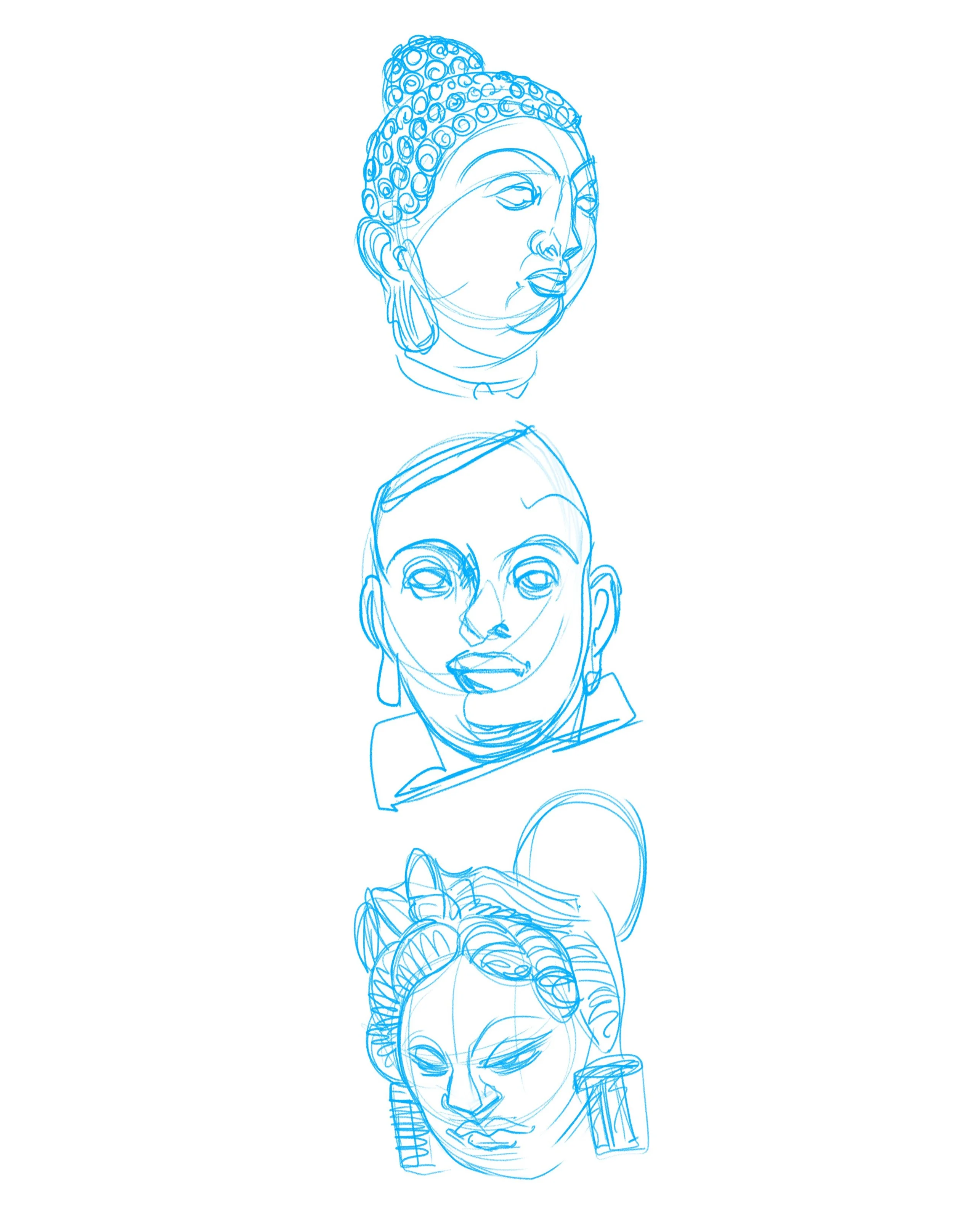 More heads from LACMA for today&rsquo;s doodles