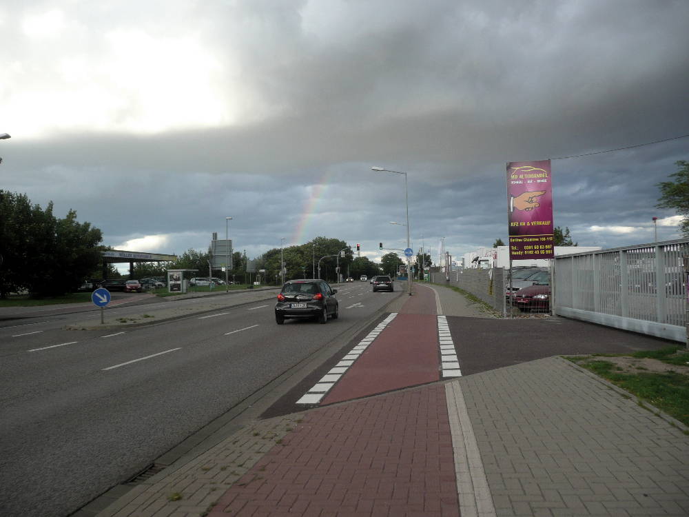 Meine Einfahrt nach Magdeburg - das Wetter verschlechtert sich...
