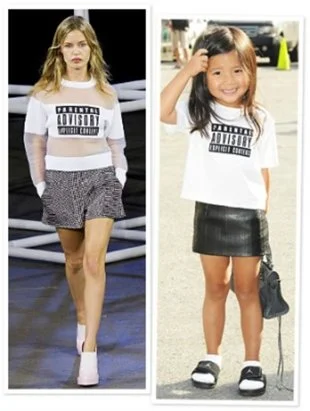 Alexander Wang's Spring 2014 Runway & his Niece Aila's "Mini Me" Look | photo from news.instyle.com | 