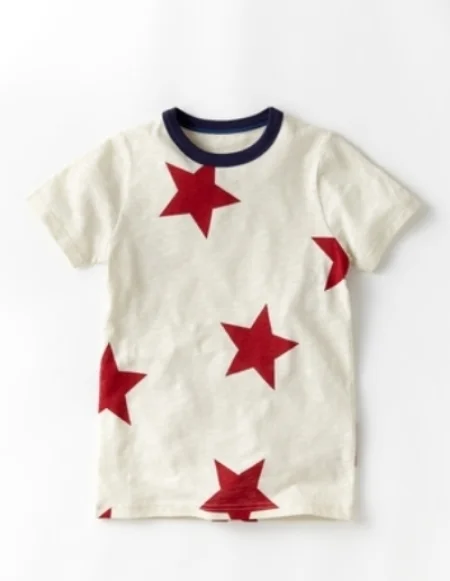 This Boden Star Printed T-Shirt is a classic cotton T-Shirt featuring a bold Allover Star Print. This bold Star Print is sure to make your son stand out and show his love for Team U.S.A.