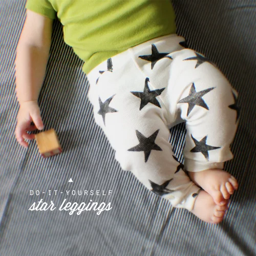 Little Frills has instructions for Do-It-Yourself Star Leggings . I Love these instructions because they include how to use a Potato as the stamp, which is something I did when I was a kid! There are only a few super simple steps to follow and you too will soon have some fashionable Star Printed Leggings for your Little One!