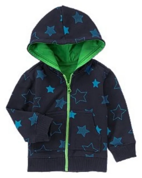 This Star Fleece Hoodie from Crazy8 is the one I may have to buy my son when he grows out of the Allover Star Printed Hoodie he currently has. It comes in comfy fleece with an extra bright green zipper and hood lining that I Love, and I also Love the price at only $11.99! 