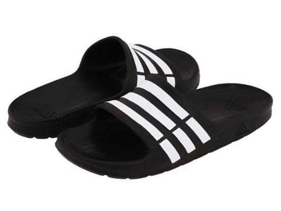 The adidas Kids Duramo Slide is the Classic Slide that is great for pre- and post-game, which is why soccer players have always Loved them. It is a slip-on style for easy on and off with a soft, molded EVA upper and sole unit for cushion and shock absorption. his is the Shower Slide my husband wears, and the Slide my whole family will be wearing this Spring and Summer!