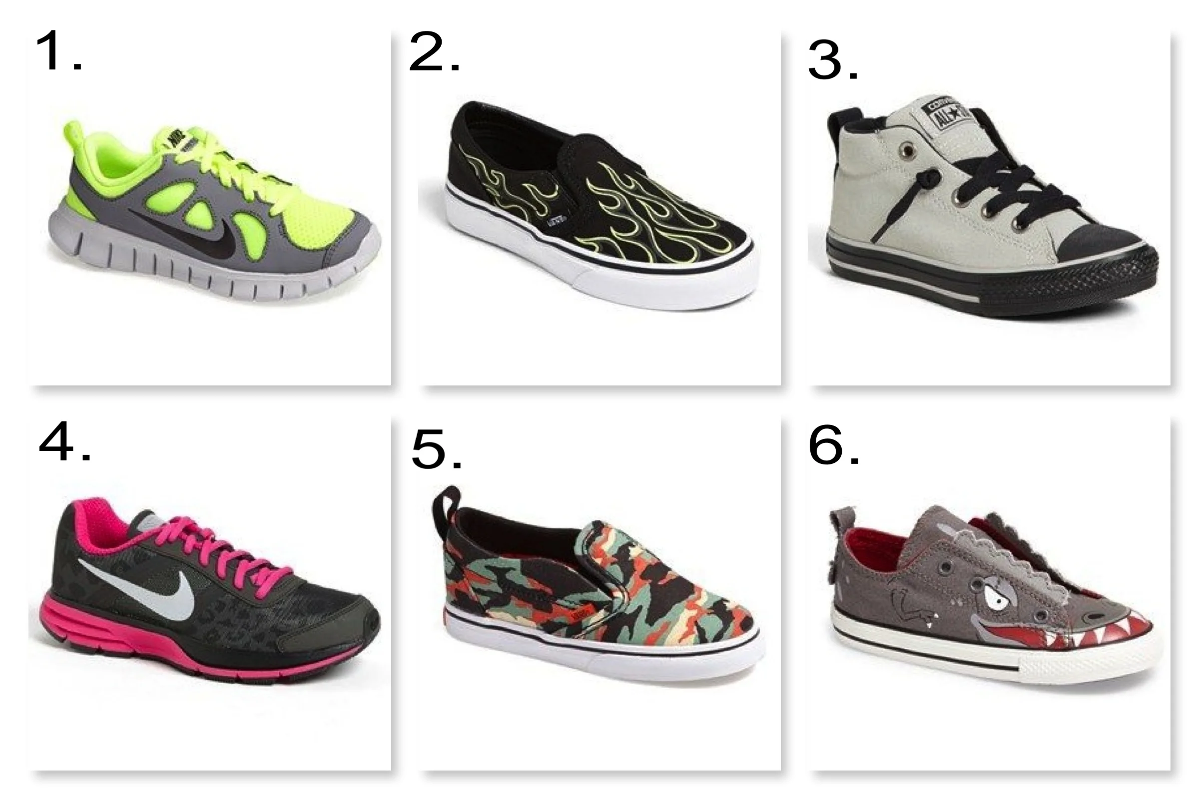 Nordstrom is having a Shoe Clearance with up to 40% off Shoes. 1. Nike 'Free Run 5.0' Running Shoe | 2. Vans Glow in the Dark Slip-On | 3. Converse Chuck Taylor® All Star® 'Street' Sneaker | 4. Nike 'Air Pegasus+ 30 Shield' Running Shoe | 5. Vans 'V' Camo Print Slip-On | 6. Converse Chuck Taylor® All Star® Slip-On 