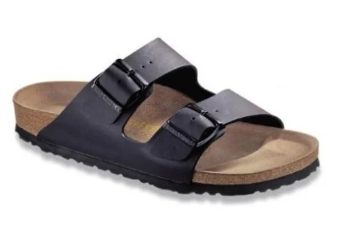 This Birkenstock Arizona Two Strap Sandal is the Classic Birkenstock I wore when I was in high school. I Love that the Birkenstock is Back in modern new upper colors like this smooth black, but still has the same rubber sole and shock-absorbing cork footbed to provide excellent support for growing feet!