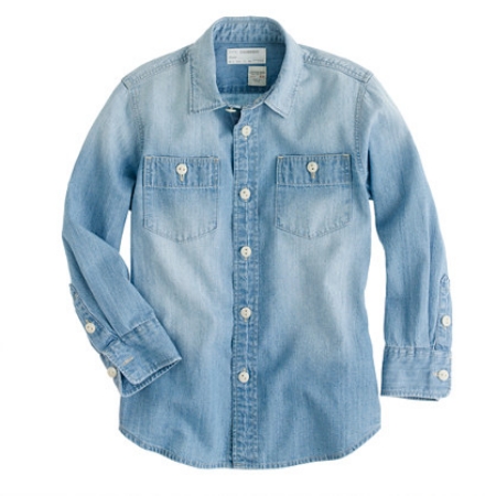 When in doubt, put him in this J.Crew BOYS' VINTAGE CHAMBRAY WORKSHIRT and put her in this similar GIRLS' CHAMBRAY KEEPER SHIRT