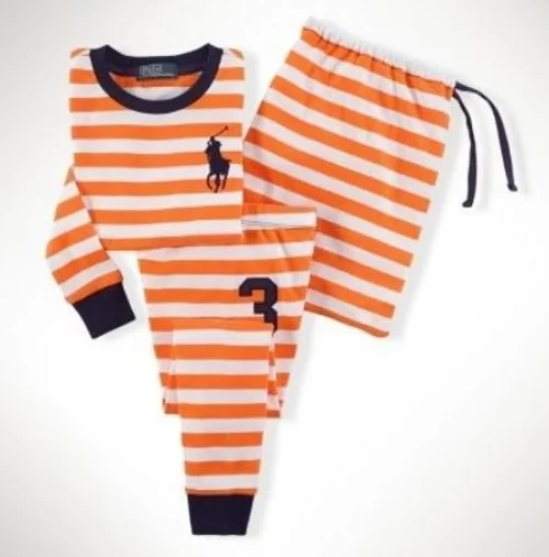 These Ralph Lauren Cotton Striped Rugby Sleep Set will keep your little one cozy and cool with a sporty striped long-sleeved shirt with the Ralph Lauren signature embroidered Big Pony at the chest and a coordinating pant.
