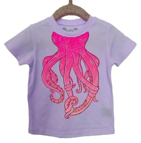 This Peek-A-Zoo Lazy Octopus Tee is a fun and cute educational & interactive kids T-Shirt.