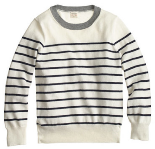 This J.Crew BOYS' COTTON-CASHMERE NAUTICAL-STRIPE SWEATER is a supersoft, lightweight layering piece in J.Crew's Signature Stripes. This is a lux light weight Sweater for your little one.