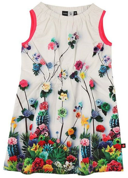 This Molo Spring Floral Dress is a sleeveless white dress with a bright, fresh and summery Flower print.