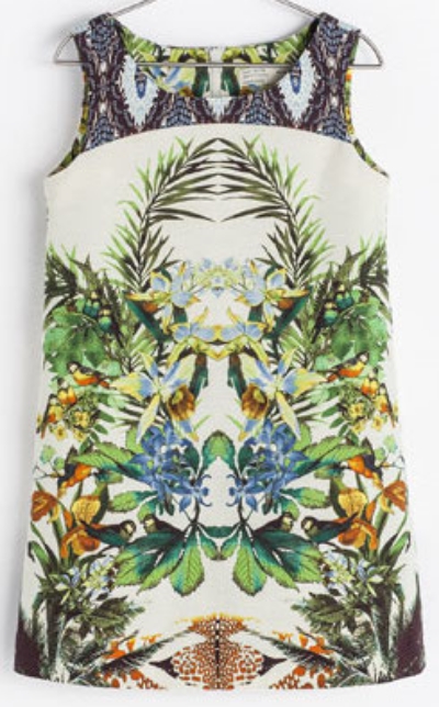 This Zara BOTANICAL PRINT DRESS is a fun cotton Spring Dress that has a bold placed Floral pattern and also has a print mixing (another trend in Florals for spring).