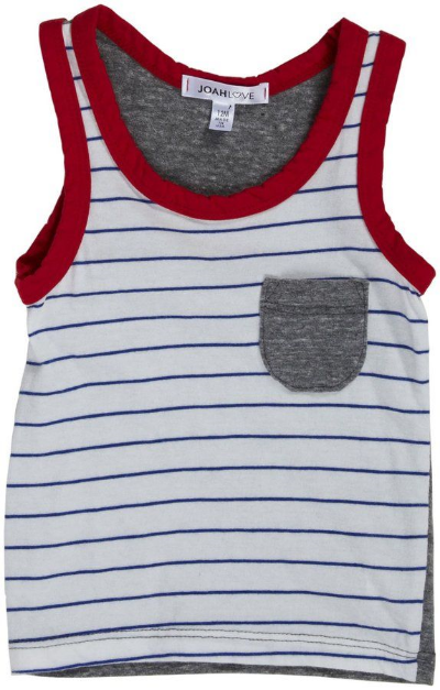 This Joah Love Danny Tank is hip and sporty with blue and white striped front & solid gray back (I just ordered my son Mario this one, it is so cute!).