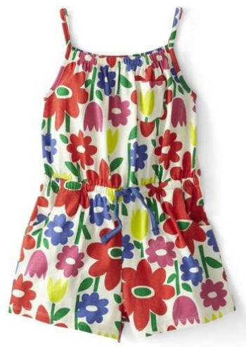 This Boden Jersey Playsuit will have your daughter ready for warm-weather adventure in this cute cotton Romper cinched with an elastic waist for a cute fit.