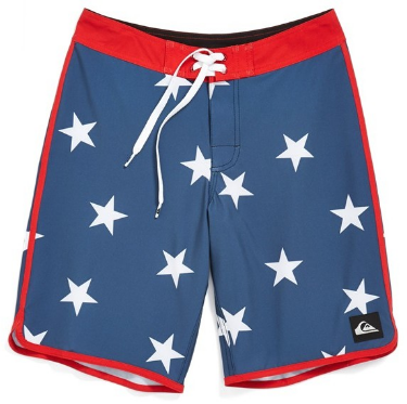 These Quiksilver 'OG Retro' Board Shorts have a bold pattern that lends a fun, retro Americana vibe to ultra-light, quick-drying board shorts.