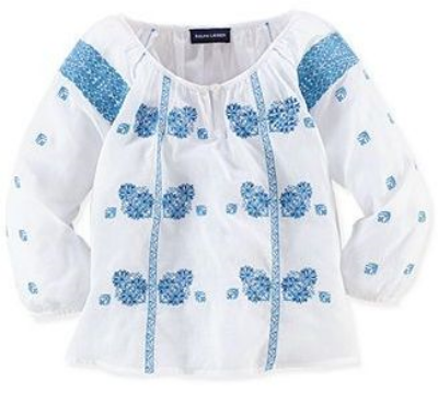 This Ralph Lauren Girls' Embroidered Top&nbsp;is a light-and-airy cotton gauze Boho Blouse in a flowing silhouette with beautiful allover embroidered details.