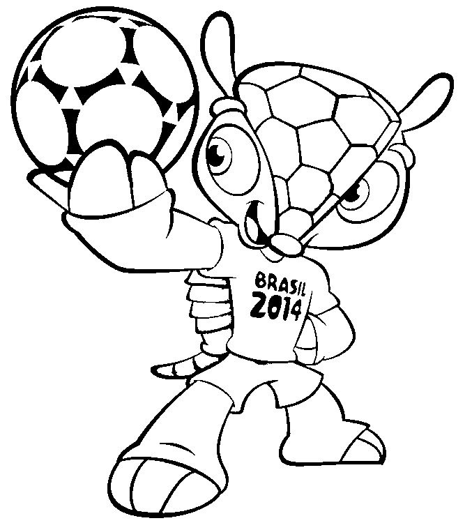 To keep your little ones excited about the World Cup and occupied during the match, I love this free printable Coloring Page of the 2014 FIFA World Cup™ mascot Armadillo Fuleco from morningkids.net .
