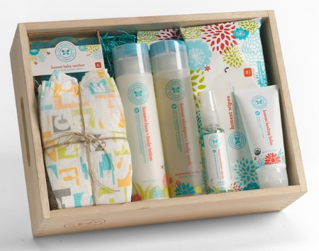 The Honest Company Baby Arrival Gift Set - Celebrate baby's arrival with this must-have set of safe, all-natural nursery essentials, this is the perfect baby shower gift for the eco-friendly family.