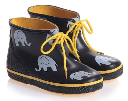 CELAVI&nbsp;Elephant Print Black Short Wellies