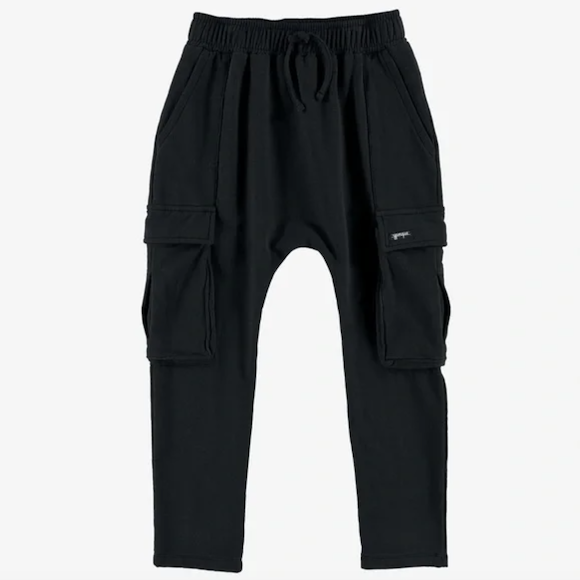 YPORQUE Black U-Shape Cargo Pants Black