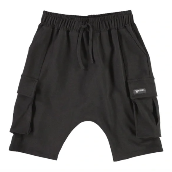Mario's YPORQUE Black U-Shape Cargo Shorts Black 