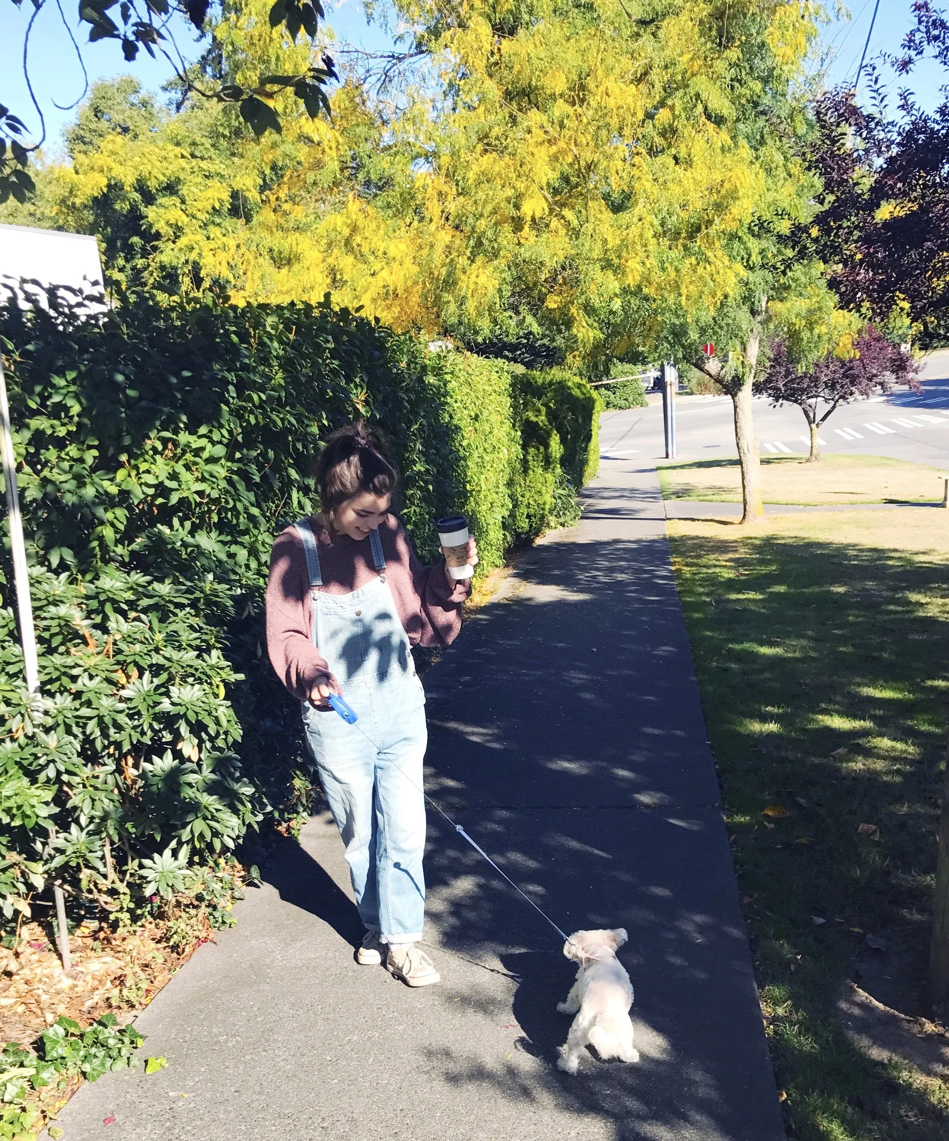 ginger and I in our new neighborhood near the marina and discovery park!