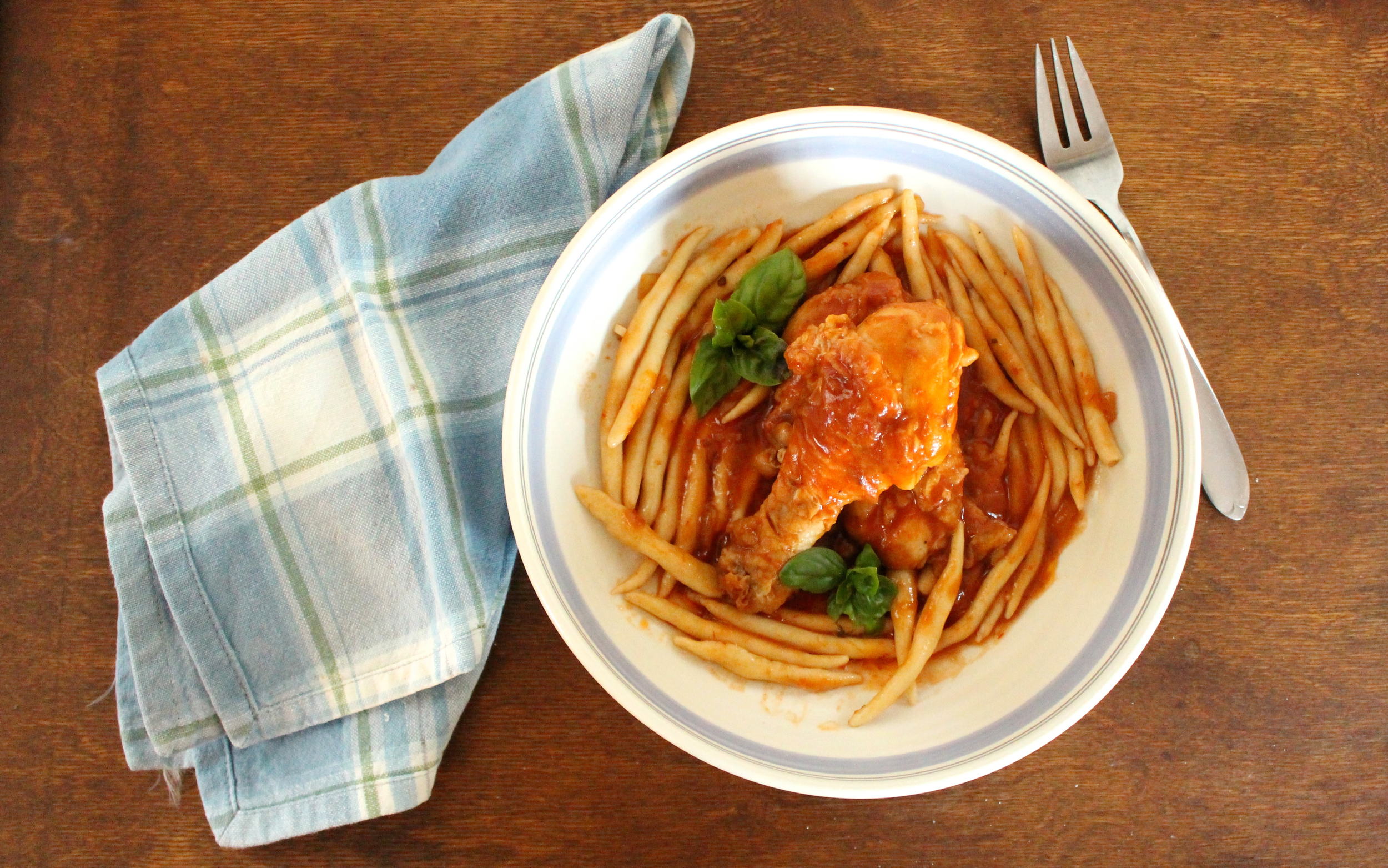 Pljukanci - Hand-Rolled Pasta with Braised Chicken