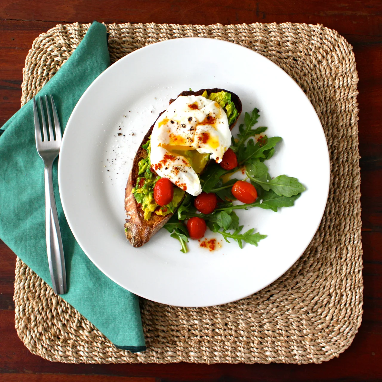 Harissa Avocado Toast with Melted Tomatoes