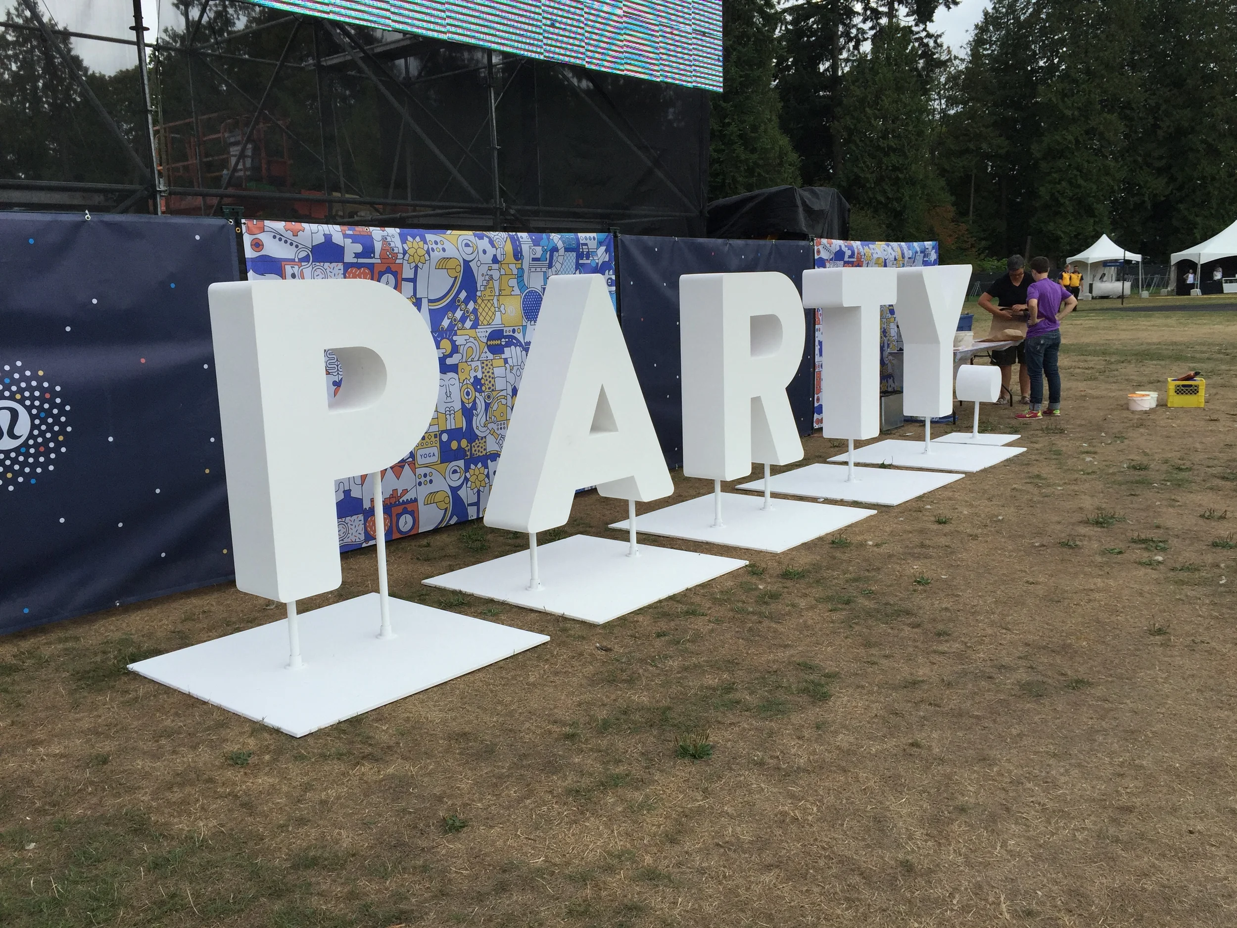 We painted PARTY at the party. 