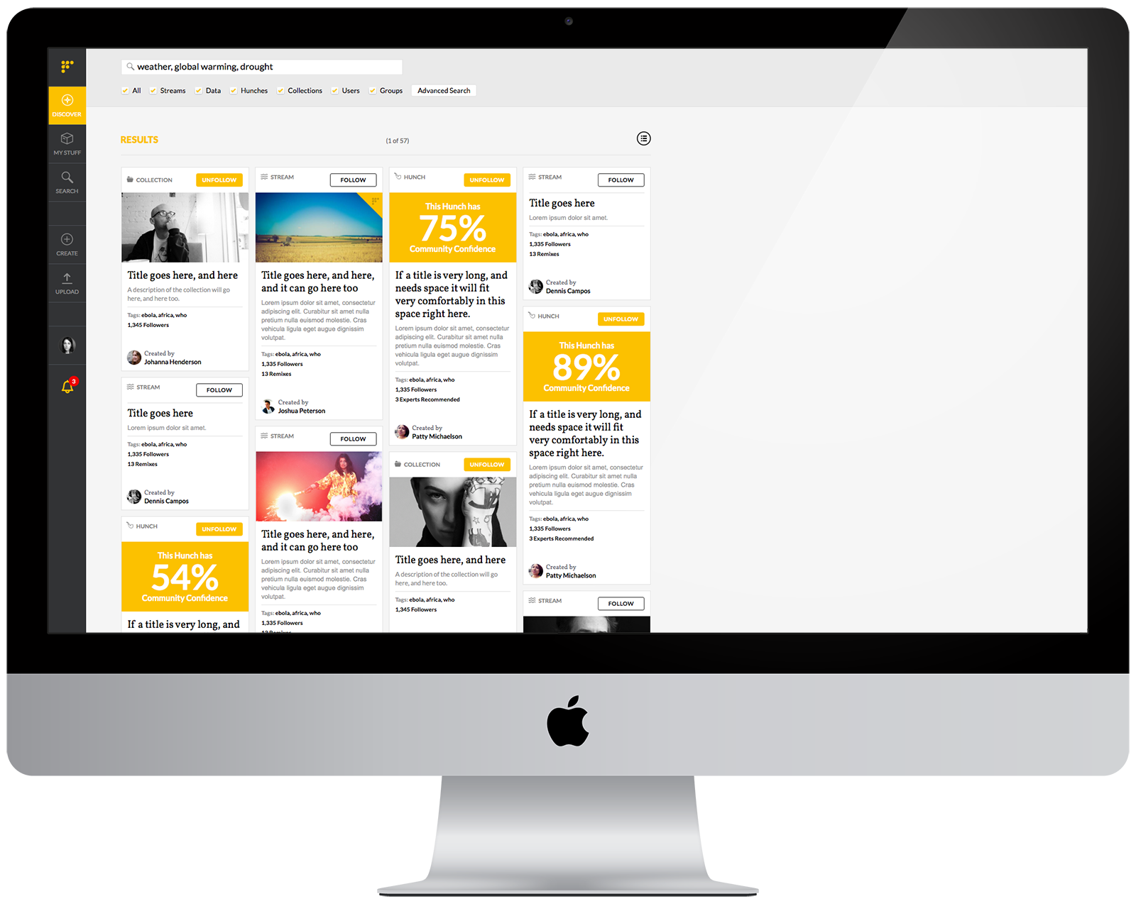 Discover page design