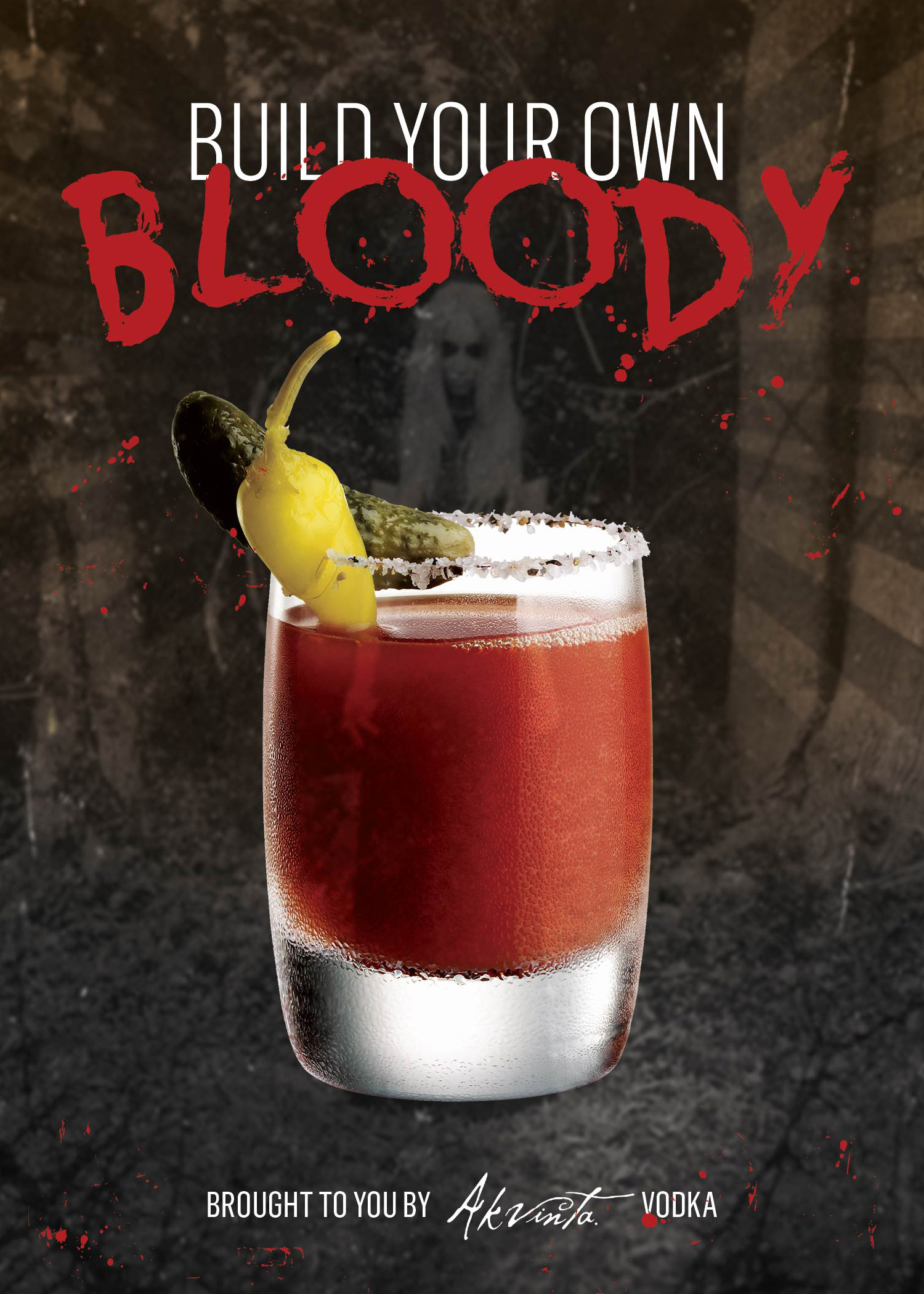 Custom bar menu designed for our build your own bloody mary bar. 