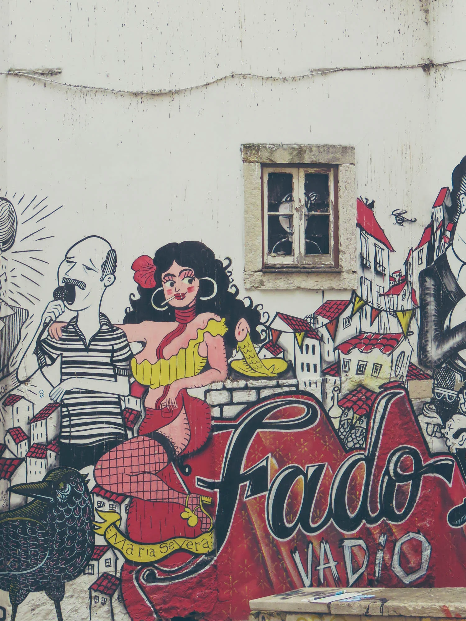 fado mural, lisbon, portugal