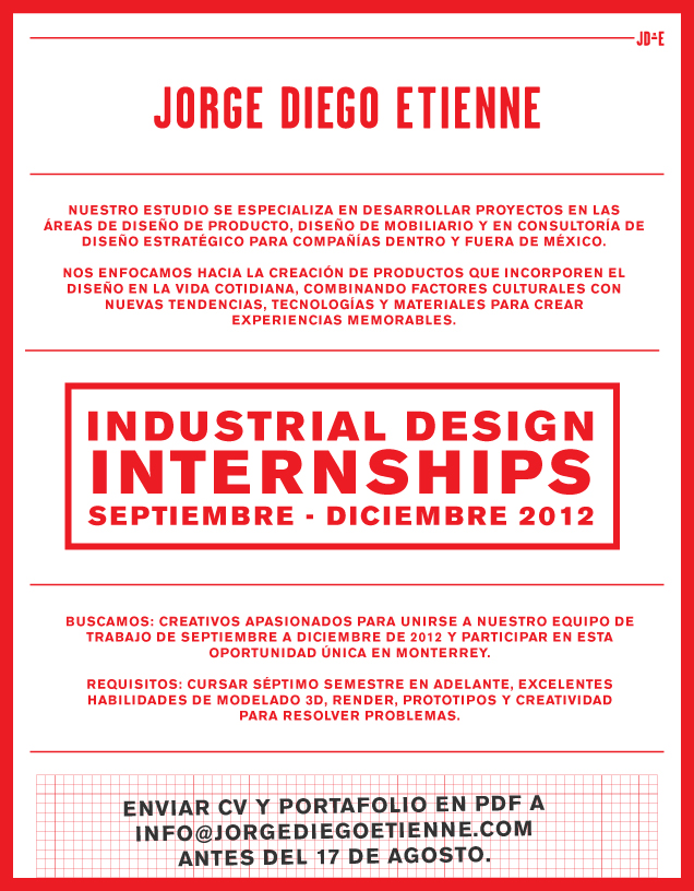 Industrial Design Internships at the studio!