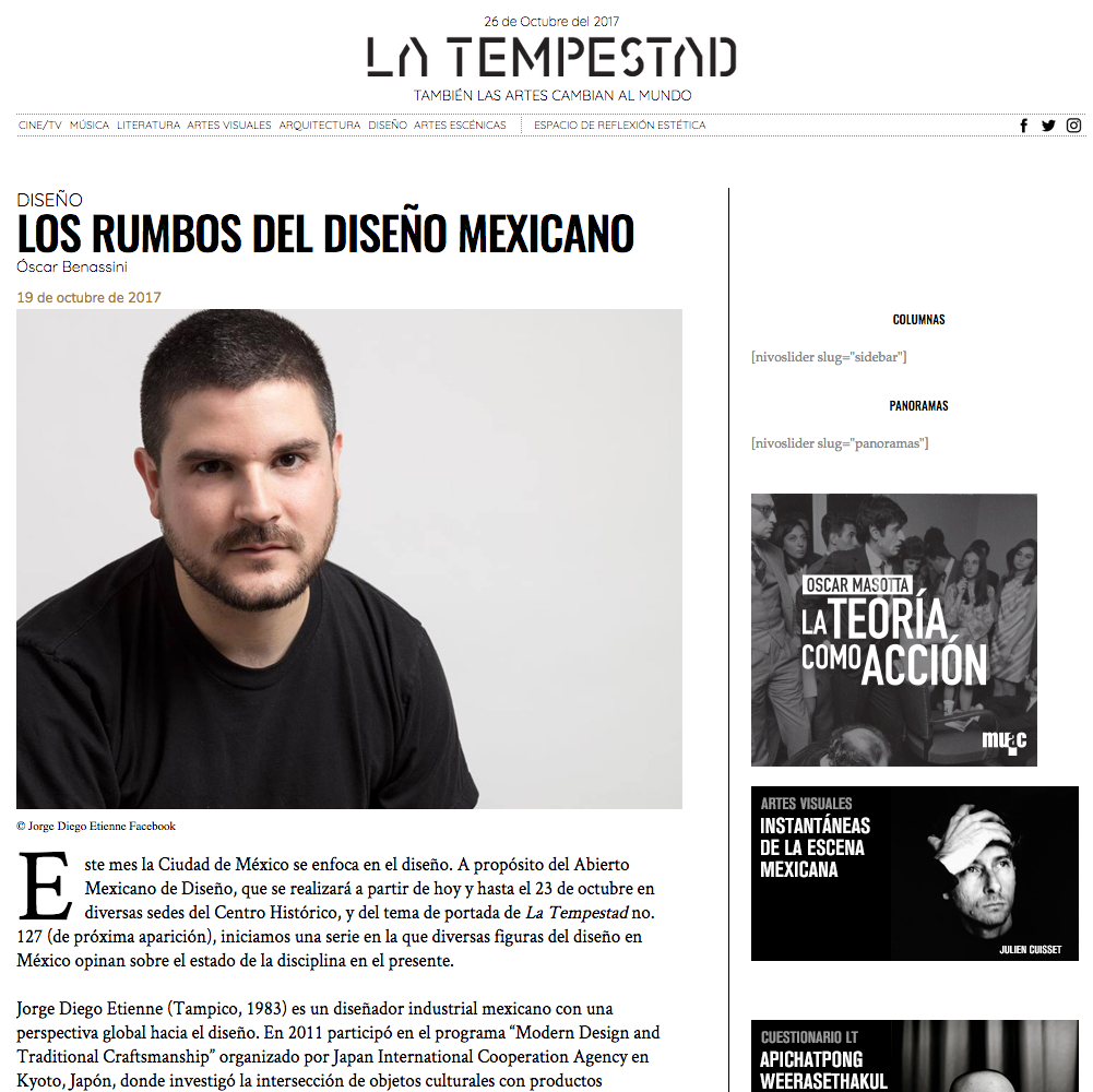Press: Interview at La Tempestad