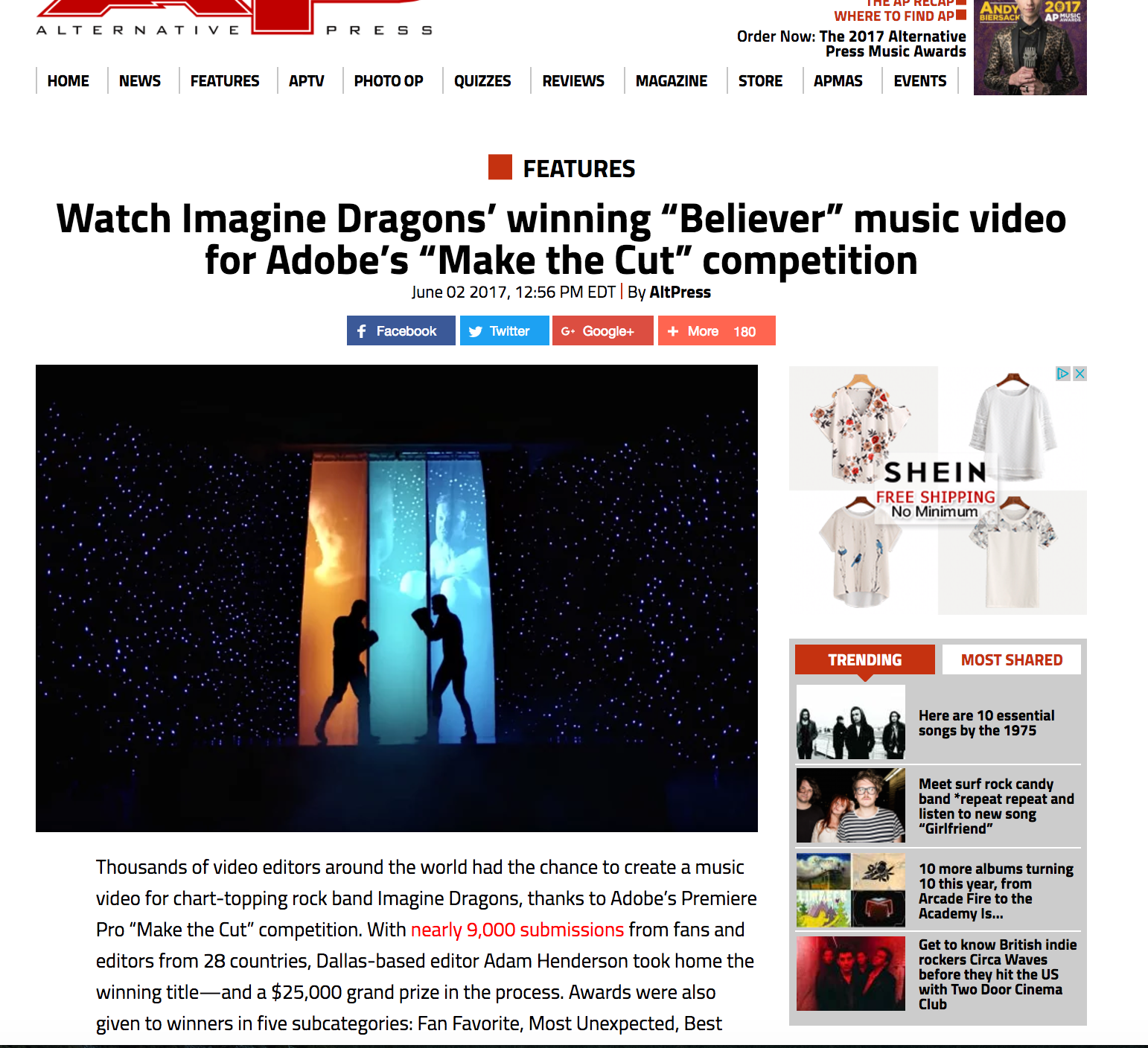 Watch Imagine Dragons' winning “Believer” music video for Adobe's