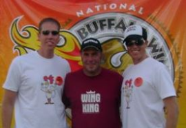 Steve and Scott Roth with Drew "The Wing King" Cerza at the National Buffalo Wing Festival