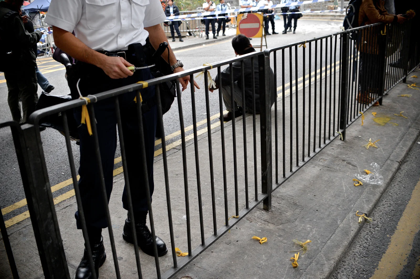 By late afternoon, little evidence of the occupation remained.
