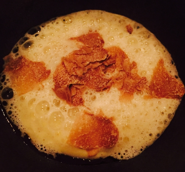 63° egg, potato foam, caramelized onion juice, white truffles