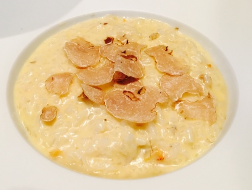 Clam risotto with white truffles