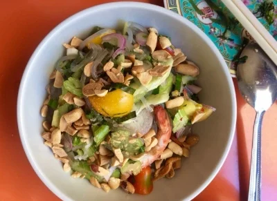 Yam Woon Sen cold noodle prawn salad