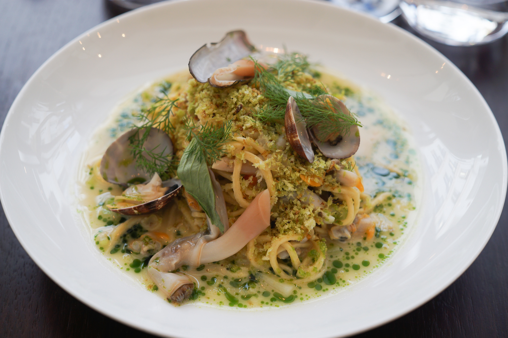Fresh Taglionini with clams